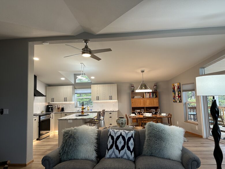 viewing the kitchen from the living room