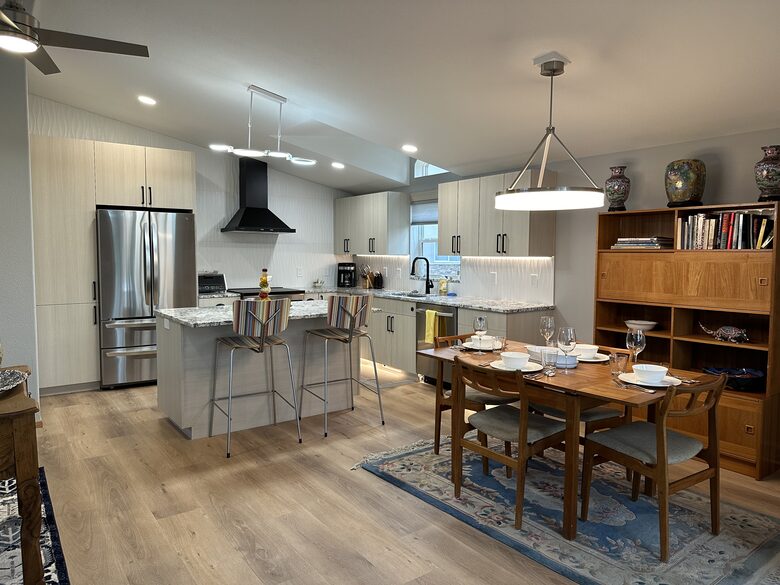 kitchen and dining room