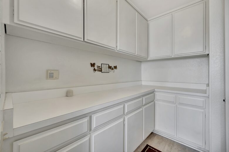 Laundry room and extra towels/blankets.