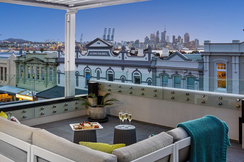 View from Balcony Deck to Auckland Harbour and City