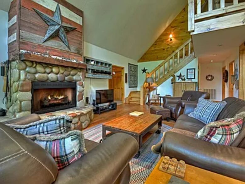Living Room and Wood Burning Fireplace