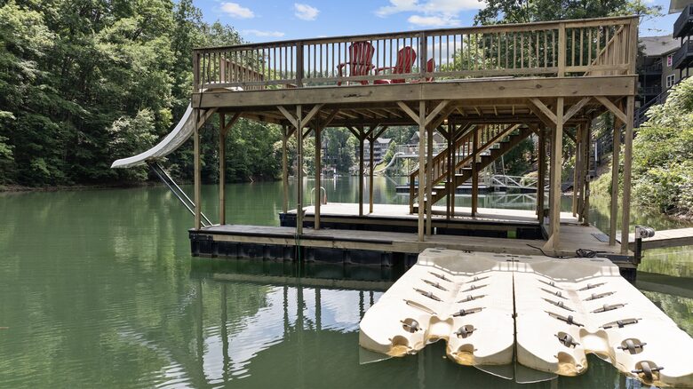 Private 2 story dock w/ slide