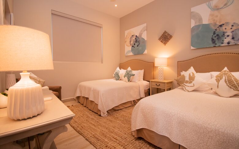 2nd Bedroom with 2 Double Beds and Ensuite Bath