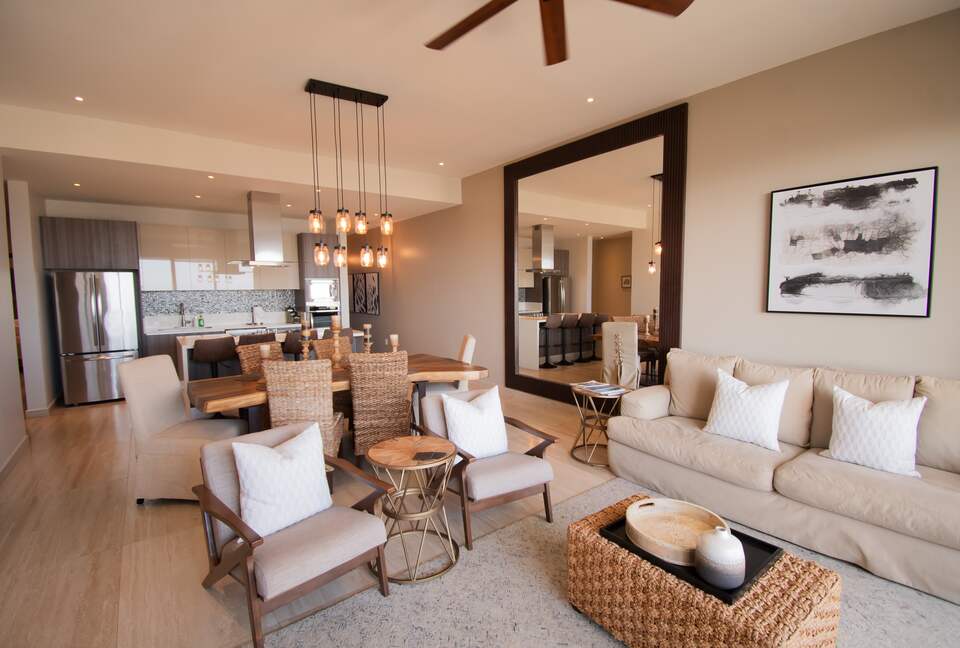Open Concept Kitchen, Living and Dining Room