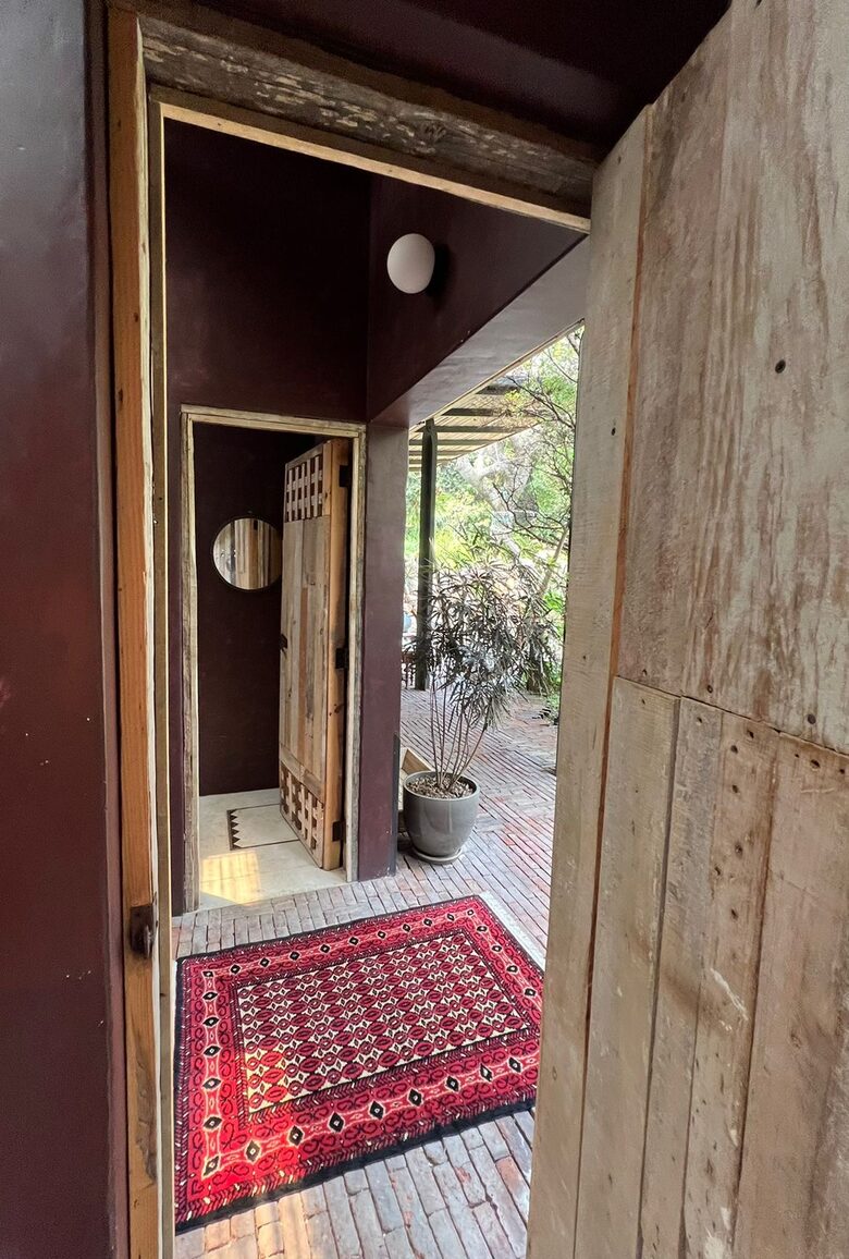 View to the terrace from the steam room
