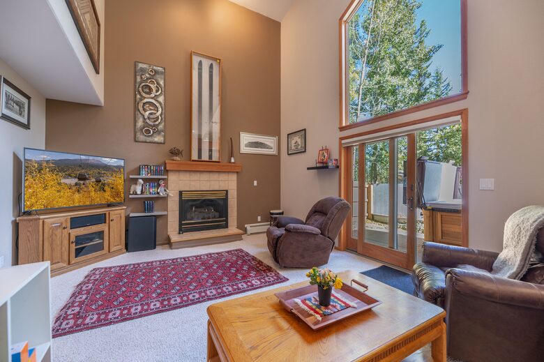 Living Space walk out to hot tub, gas fire