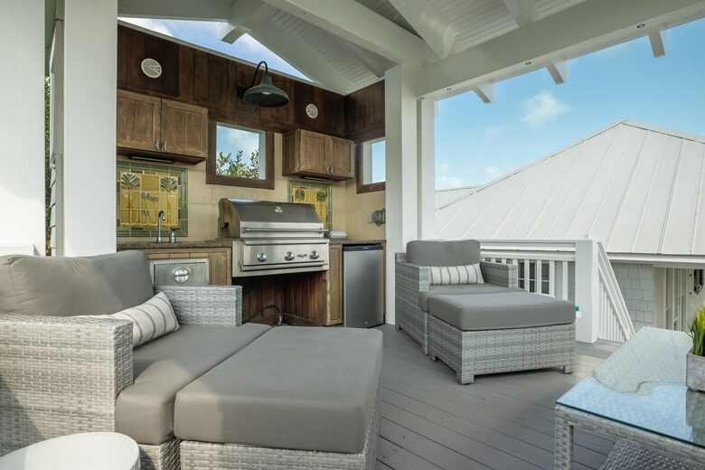 Nest with view of Grill and outdoor fridge
