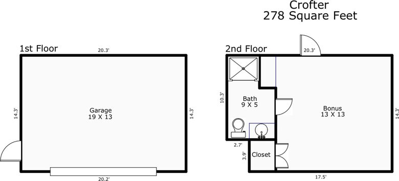 Detached Crofter & Garage Floorplan