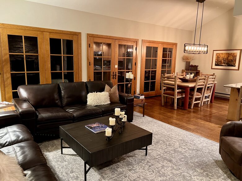 French windows and doors across great room