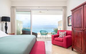 Bedroom features private oceanfront terrace