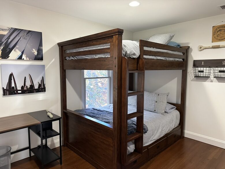 Third bedroom with 2 sets of full-sized bunk beds