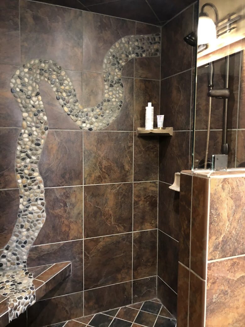 Lower level shower