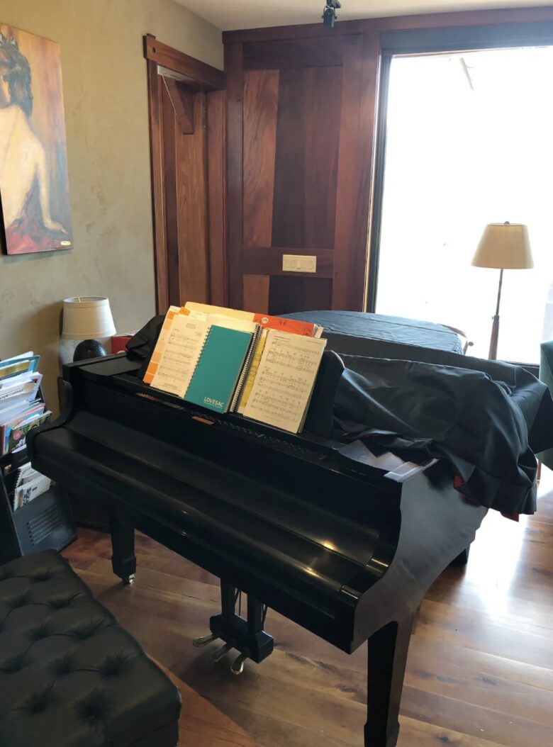 Yamaha C3 grand piano in family room