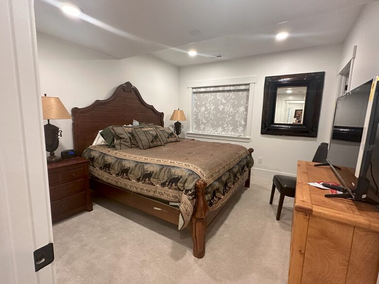 king bedroom with full bath second floor