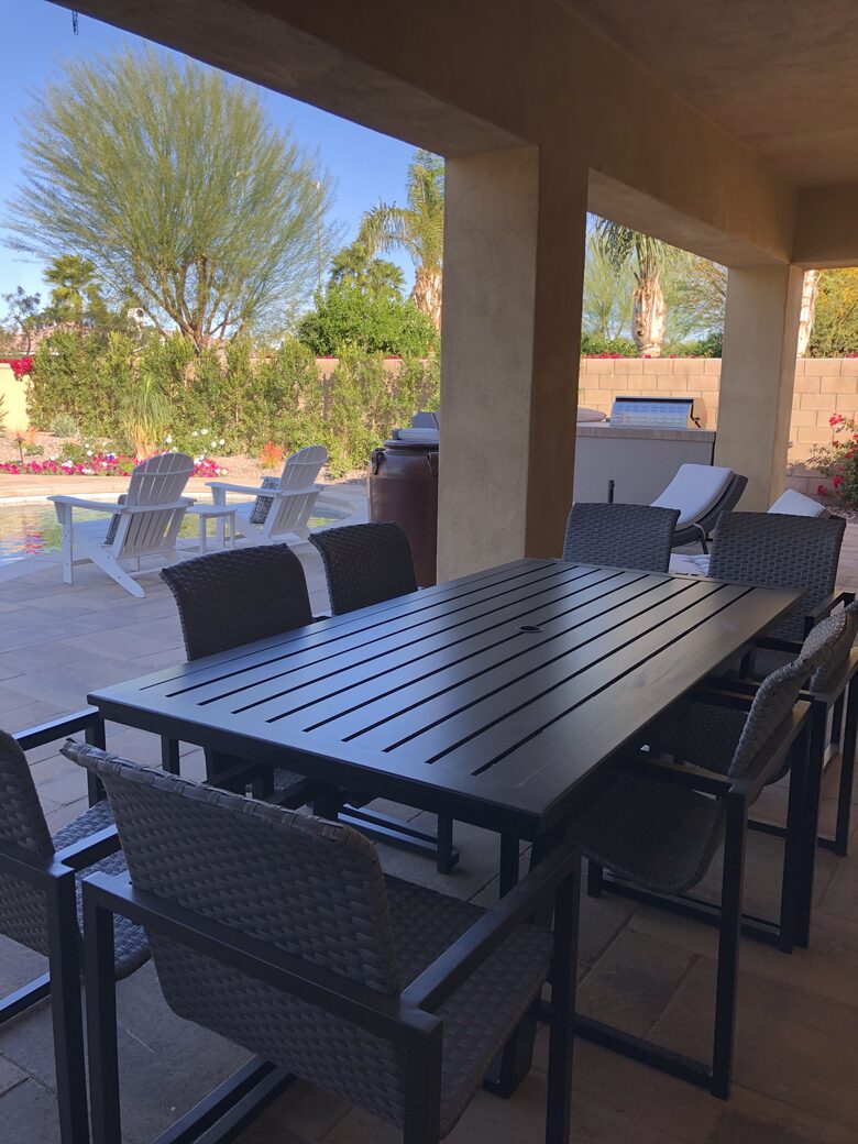 Covered patio dining