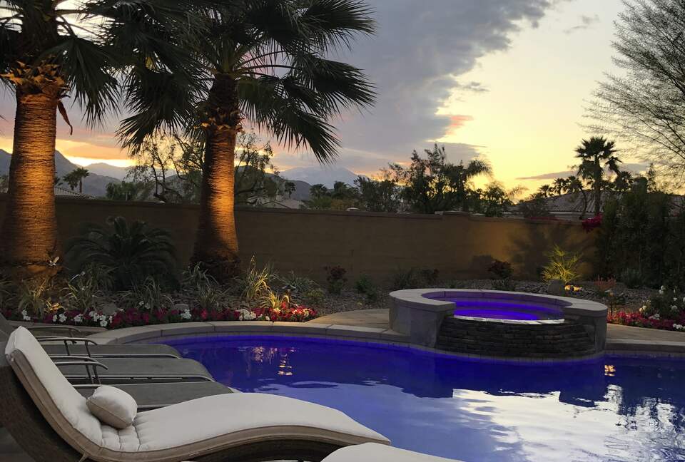 View from spa, desert sunsets