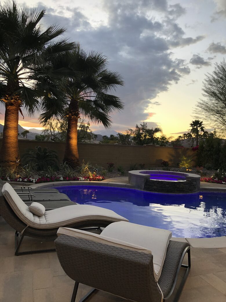 View from spa, desert sunsets