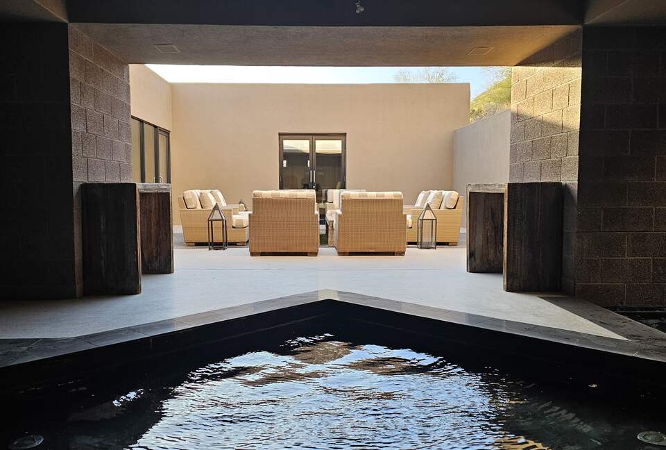 Fountain and courtyard patio