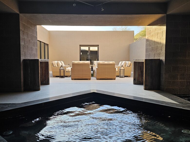 Fountain and courtyard patio