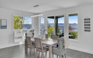 Dining Room with Lake and City view.