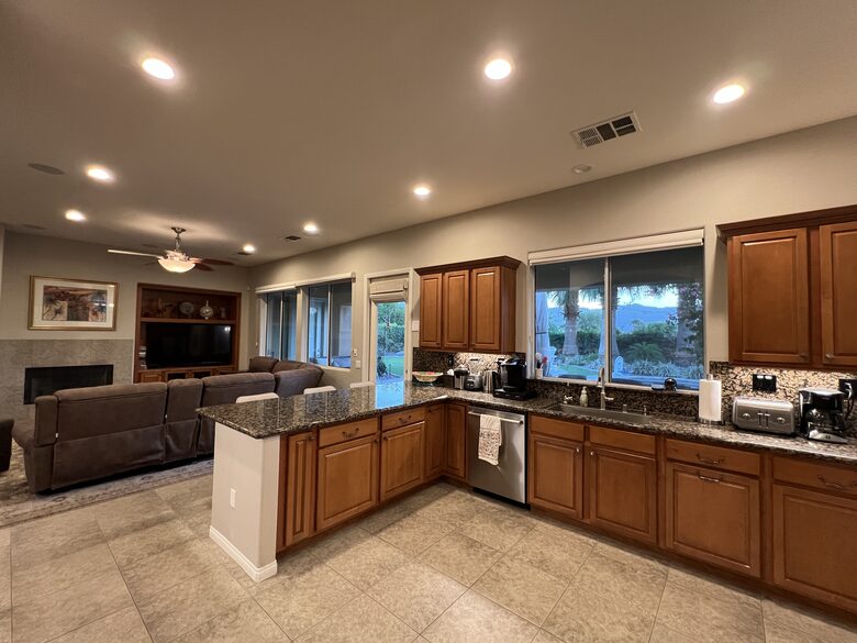 Open concept kitchen, family room