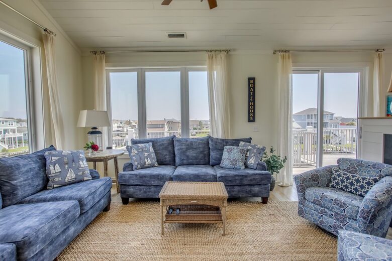 Island Joy: Spacious Waterfront Retreat at Holden Beach - Holden Beach, North Carolina