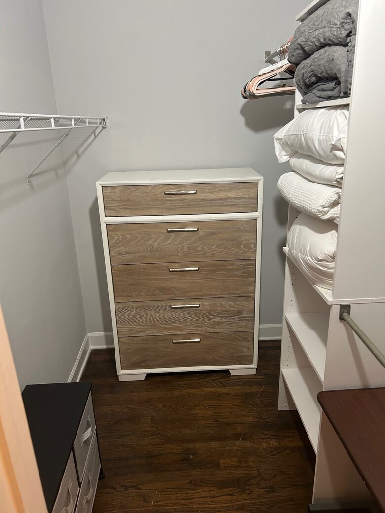 Walk-in closet in bedroom