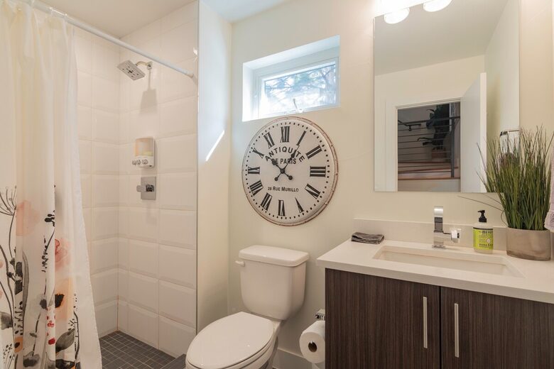 3/4 bath on entry level next to bunk room
