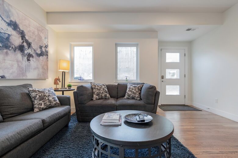smaller of two living rooms