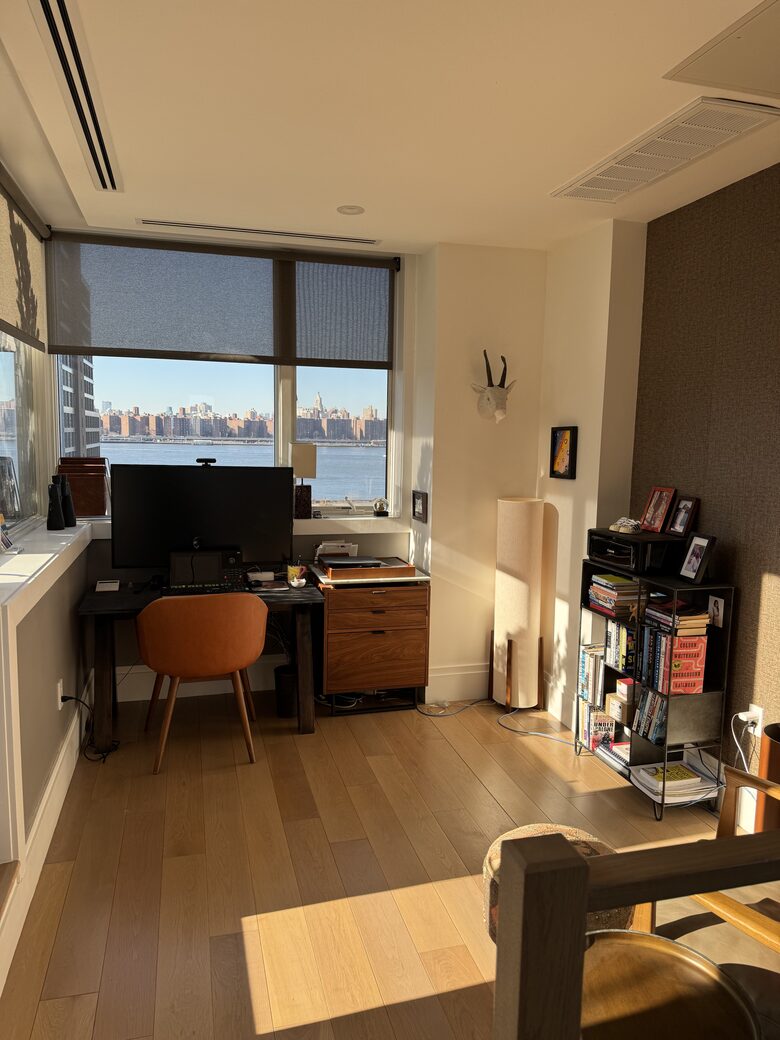 Office/seating area 2nd fl with terrace. NYC and sunset views.