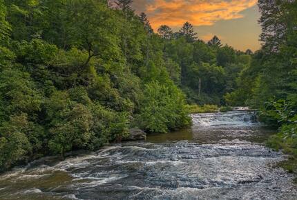 Sapphire Hideaway | Backyard Waterfall located on the Horsepasture River - Sapphire, North Carolina