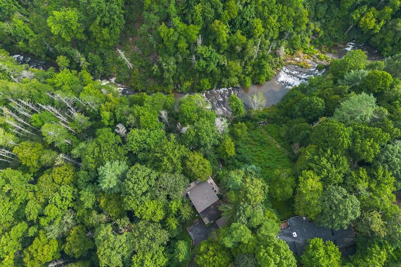 Sapphire Hideaway | Backyard Waterfall located on the Horsepasture River - Sapphire, North Carolina