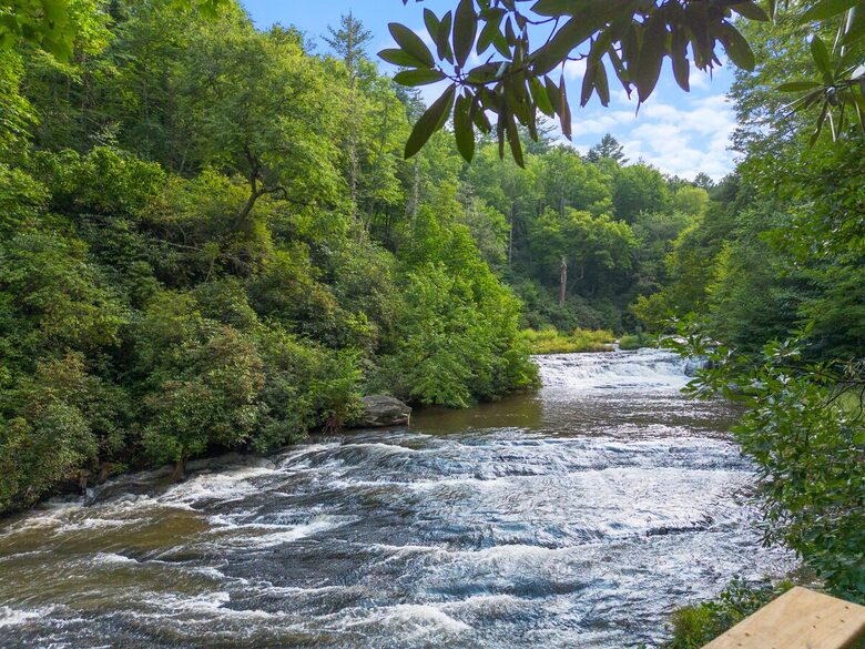 Sapphire Hideaway | Backyard Waterfall located on the Horsepasture River - Sapphire, North Carolina
