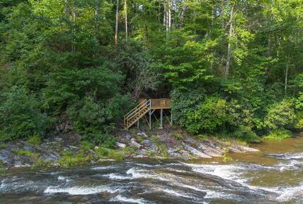 Sapphire Hideaway | Backyard Waterfall located on the Horsepasture River - Sapphire, North Carolina