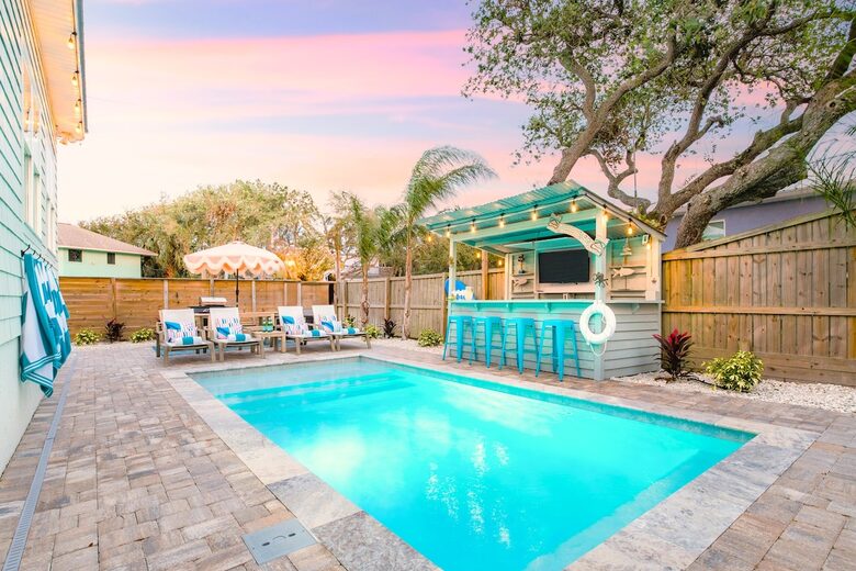 17 Palms Beach House | Coastal Luxury with Heated Pool and Tiki Bar - St. Augustine, Florida