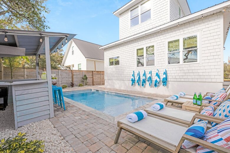 17 Palms Beach House | Coastal Luxury with Heated Pool and Tiki Bar - St. Augustine, Florida
