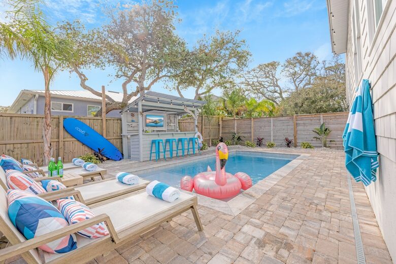 17 Palms Beach House | Coastal Luxury with Heated Pool and Tiki Bar - St. Augustine, Florida