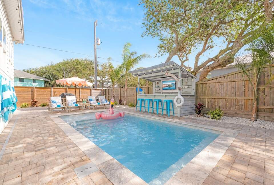 17 Palms Beach House | Coastal Luxury with Heated Pool and Tiki Bar - St. Augustine, Florida