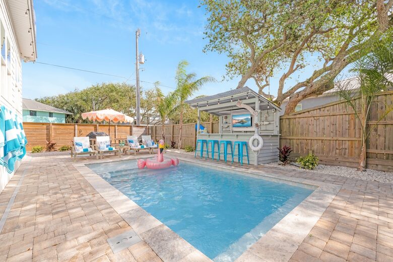 17 Palms Beach House | Coastal Luxury with Heated Pool and Tiki Bar - St. Augustine, Florida