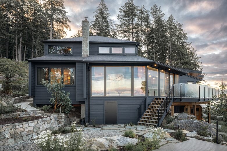 House viewed from clifftop deck