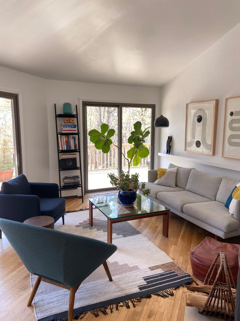 Main sunny living area with views out to the surrounding landscape.