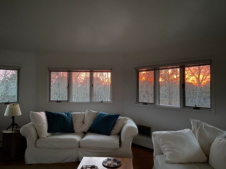 Sunset views from the upper living area.