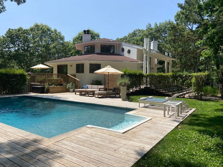Our pool area gets lots of sun throughout the day.