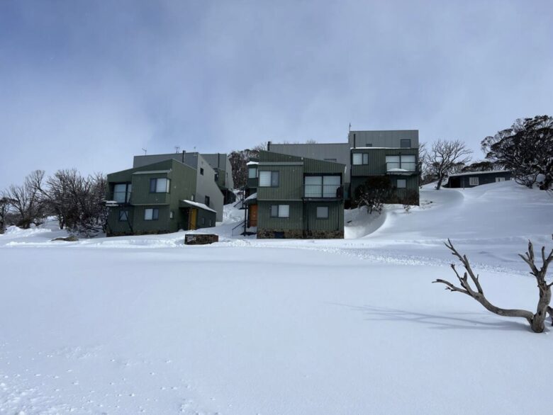 Group of chalets in the winter season