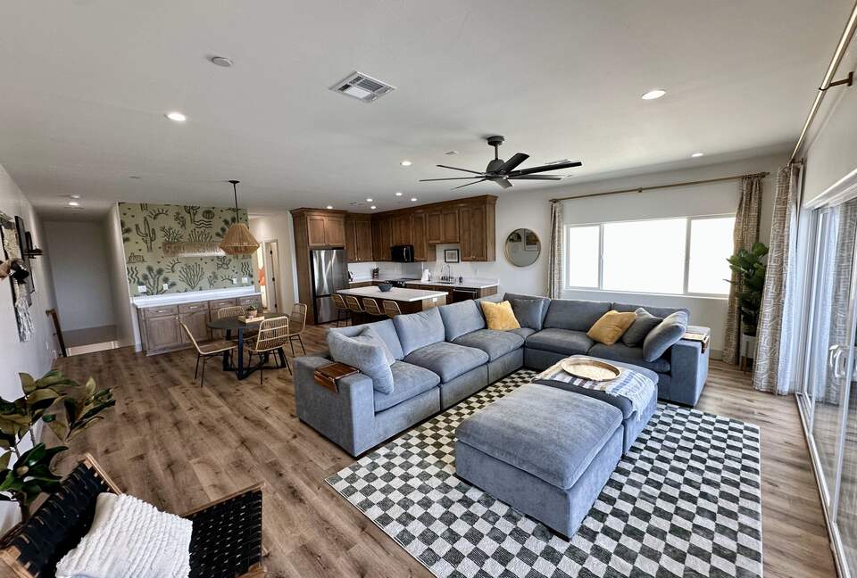 Living room and kitchen
