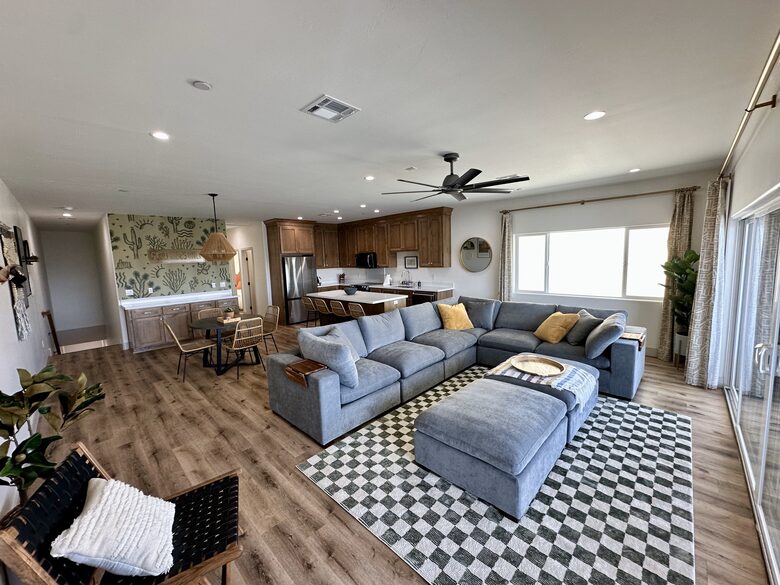 Living room and kitchen