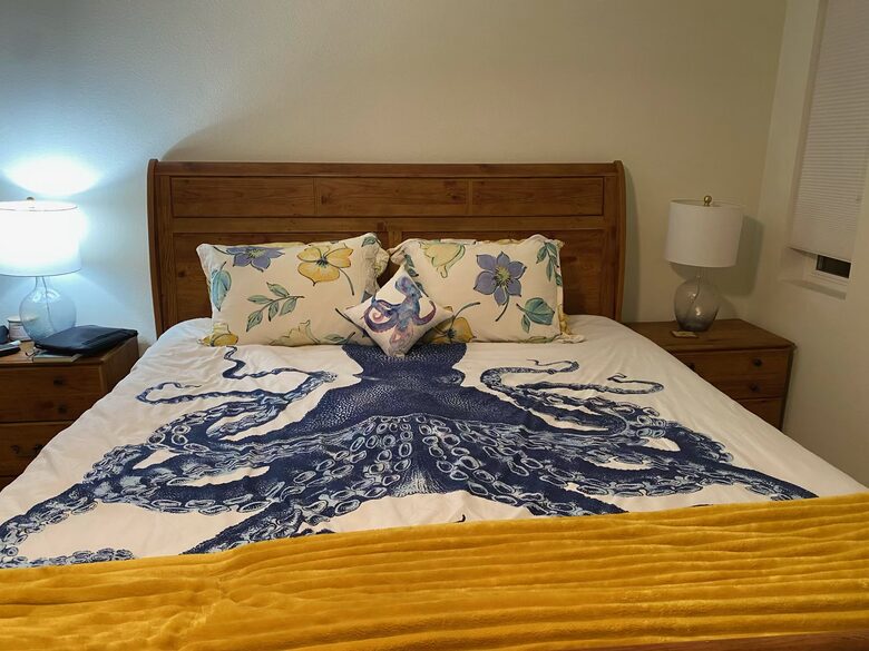 King Sleigh bed in the master BR