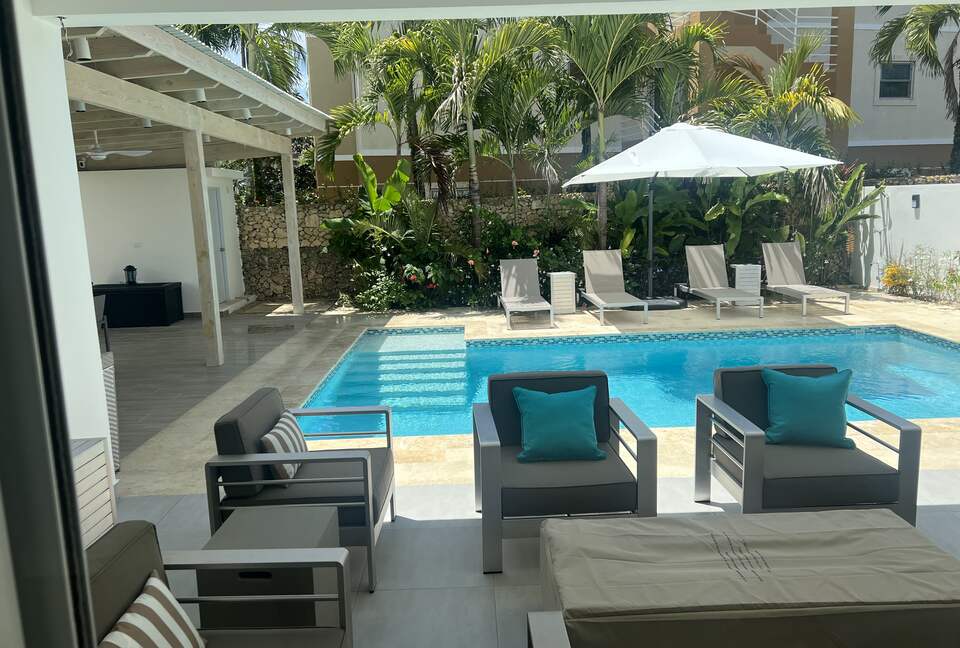 View of backyard from Living room