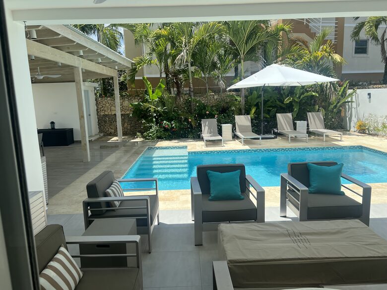View of backyard from Living room