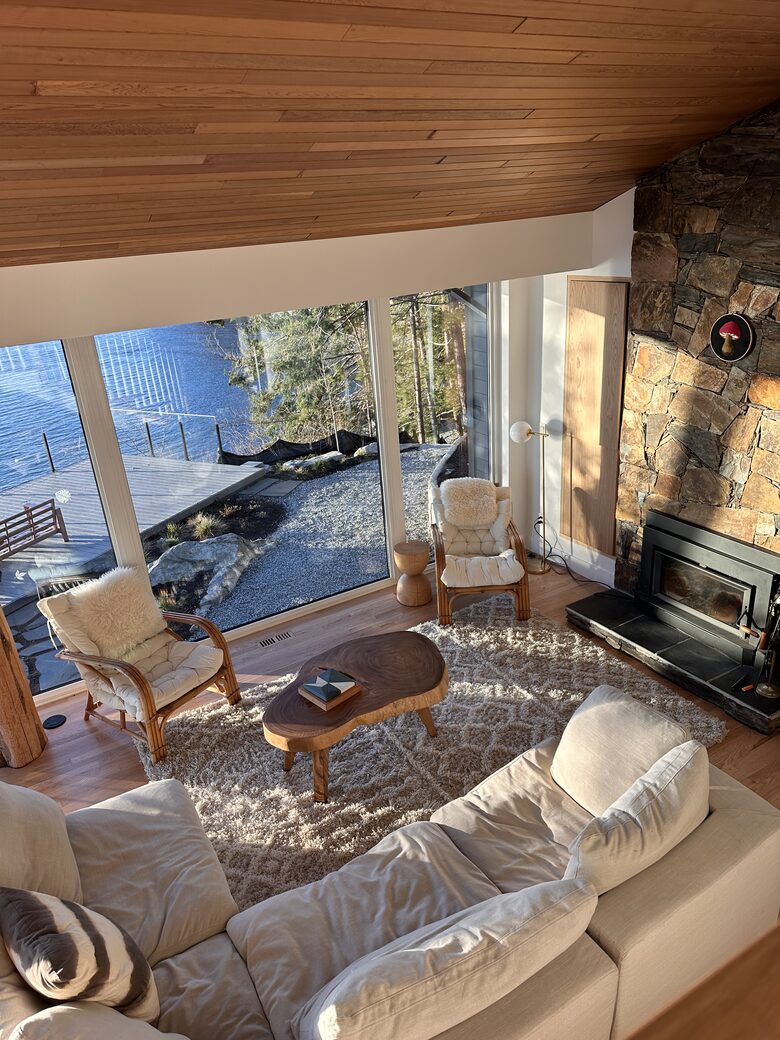 Living Room with view of ocean